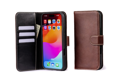 Burton Goods iPhone Case Mahogany Modern Pocket Book Wallet Case For iPhone 16 Pro Max