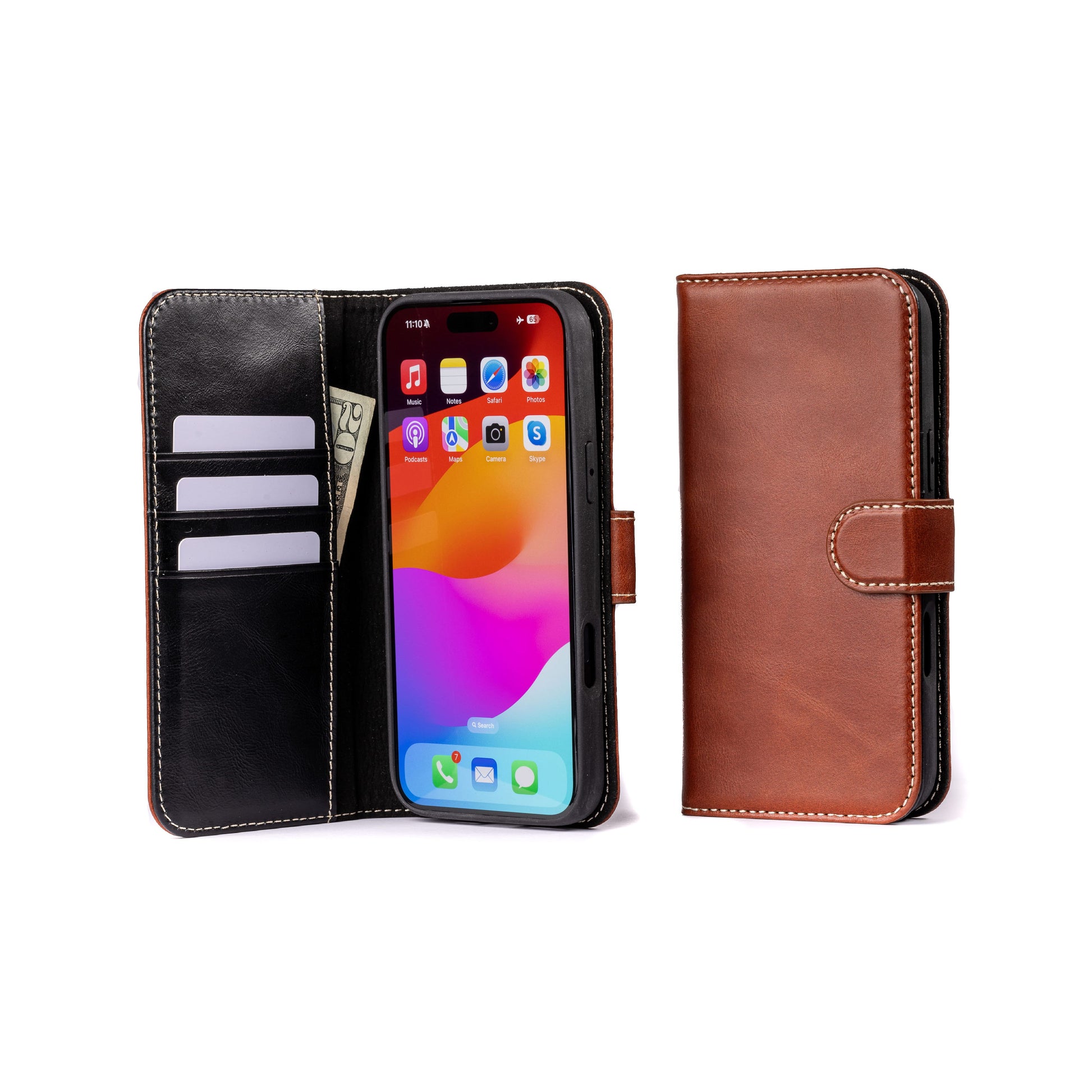 Modern Wallet iPhone 16 Pro Max case in full-grain leather Modern Wallet iPhone 16 Pro Max case in full-grain leather