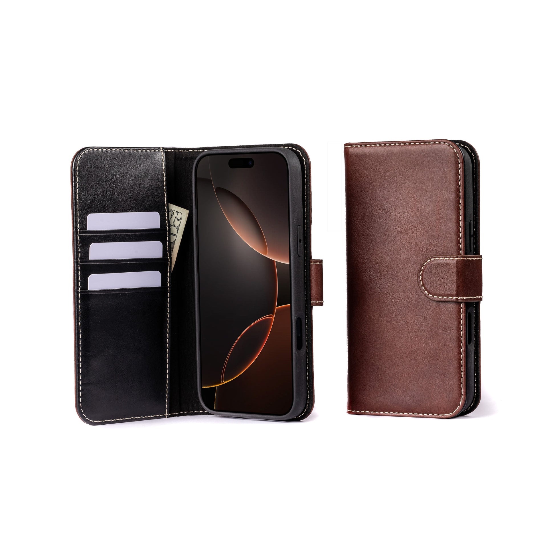 Modern Wallet iPhone 16 Pro Max case in full-grain leather Modern Wallet iPhone 16 Pro Max case in full-grain leather