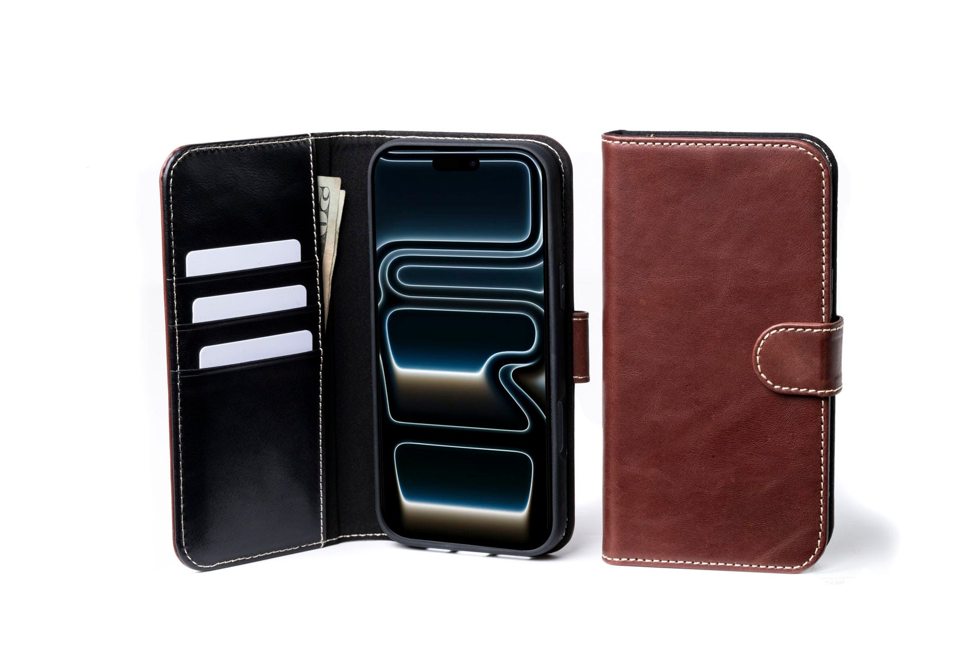 Burton Goods iPhone Case Mahogany Modern Pocket Book Wallet Case For iPhone 17 Pro
