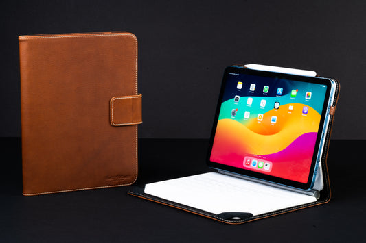 Burton Goods LLC iPad Case Light Mahogany Limited Edition: Magic Keyboard Leather Case iPad Air 11