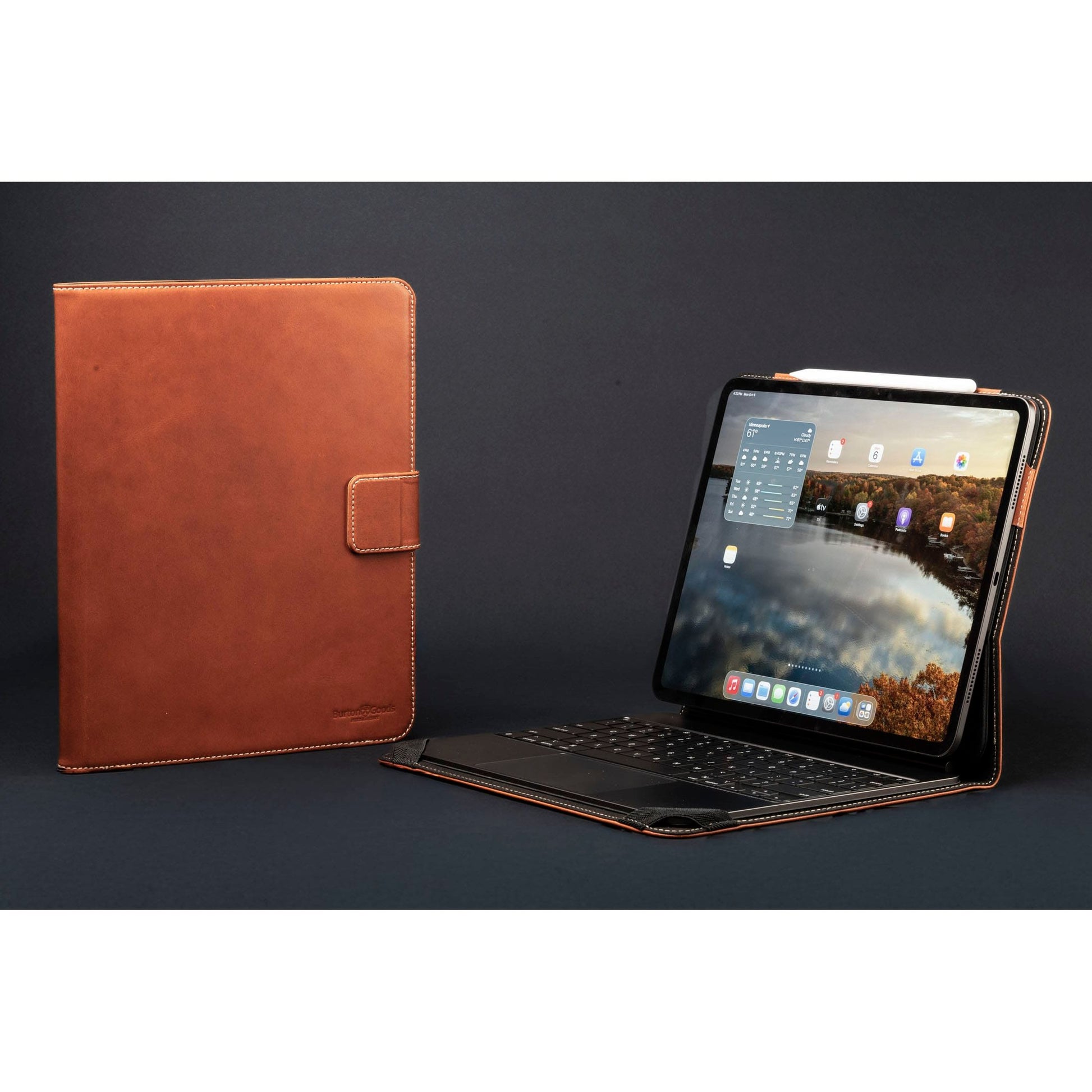 Burton Goods LLC iPad Case Aged Amber Limited Edition: Magic Keyboard Leather Case iPad Air 13