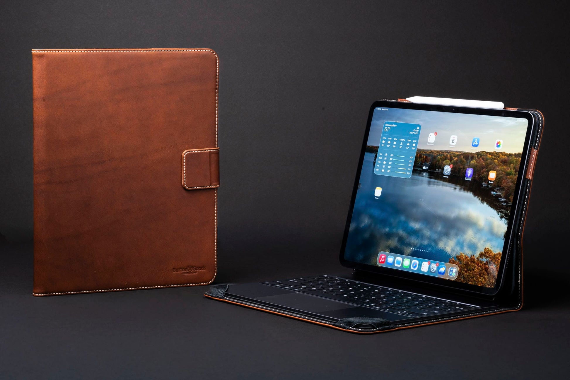 Burton Goods LLC iPad Case Light Mahogany Limited Edition: Magic Keyboard Leather Case M5/M4 iPad Pro 13"