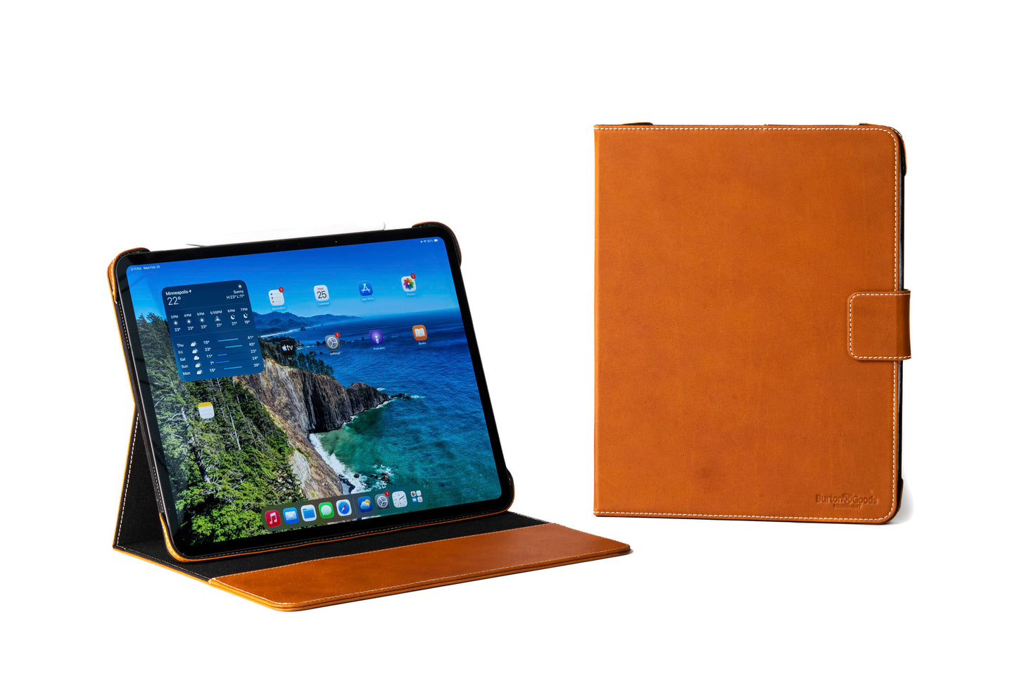 Burton Goods LLC iPad Case Aged Amber Limited Edition: Magnetic Leather Case M5 / M4 iPad Pro 13"