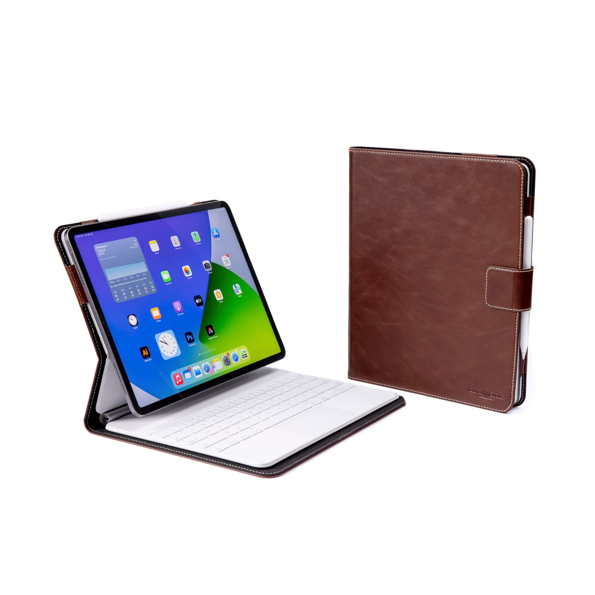 Burton Goods LLC iPad Case Mahogany Magic Keyboard Leather Case For iPad Pro 12.9"