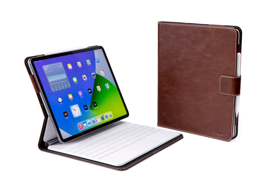 Burton Goods LLC iPad Case Mahogany Magic Keyboard Leather Case For iPad Pro 12.9"