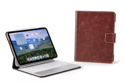 Burton Goods LLC iPad Case Mahogany Magic Keyboard Leather Case For M5 / M4 iPad Pro 11