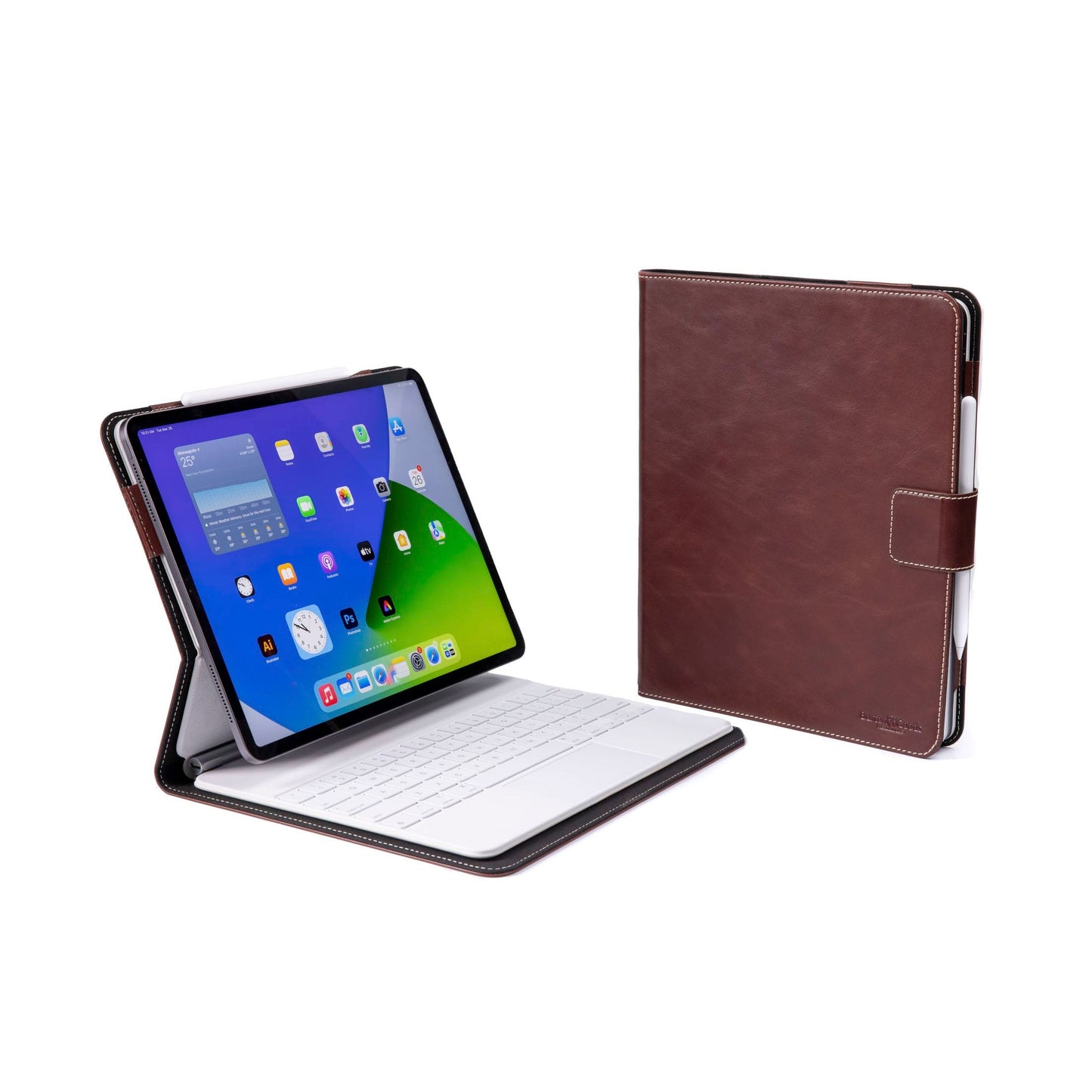 Burton Goods LLC iPad Case Mahogany Magic Keyboard Leather Case M5 / M4 iPad Pro 13"