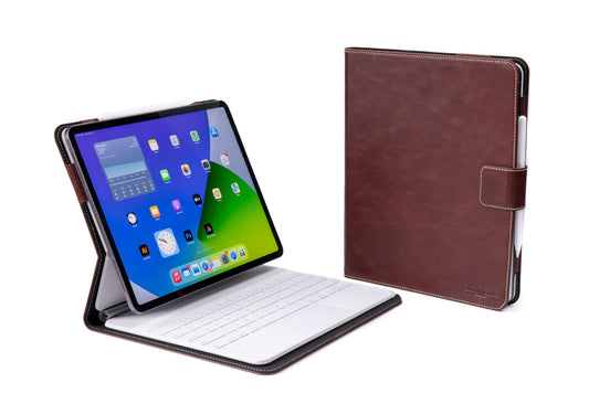 Burton Goods LLC iPad Case Mahogany Magic Keyboard Leather Case M5 / M4 iPad Pro 13"