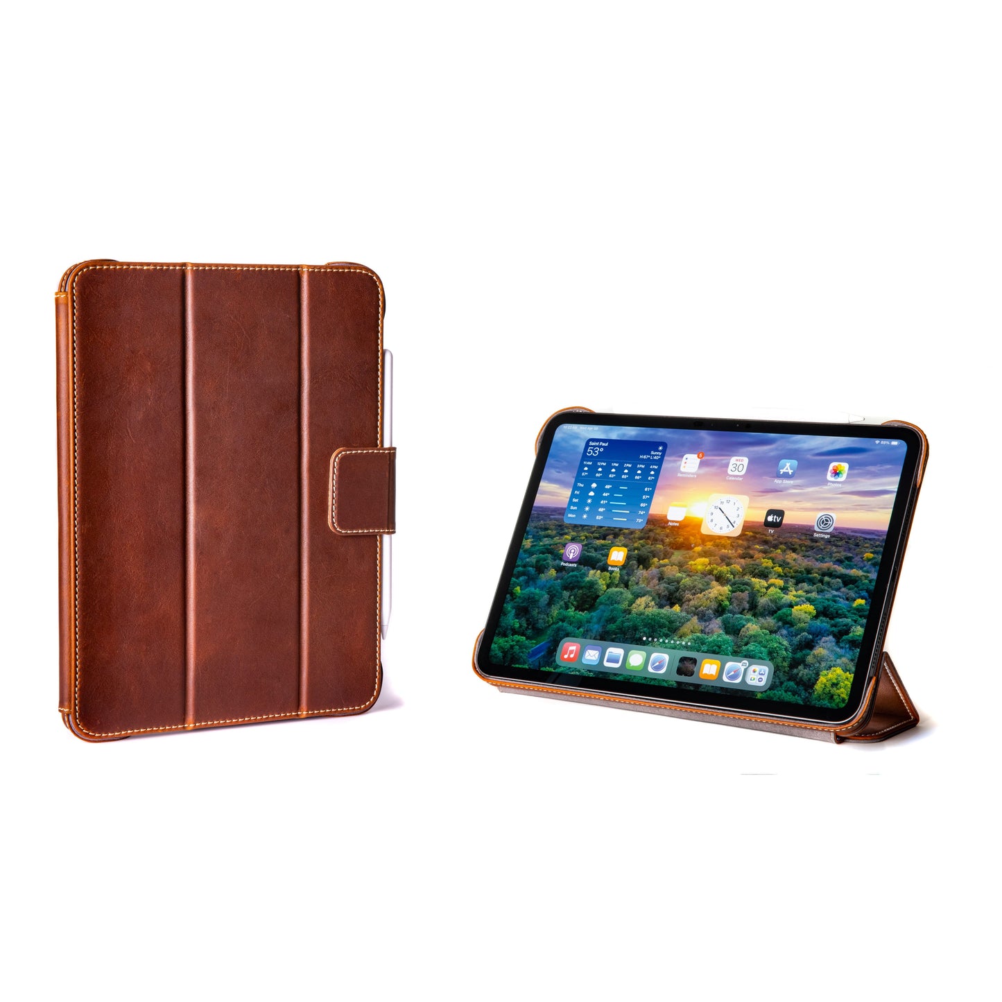 Burton Goods LLC iPad Case Aged Mahogany Slim Magnetic Leather Case M5 / M4 iPad Pro 11"