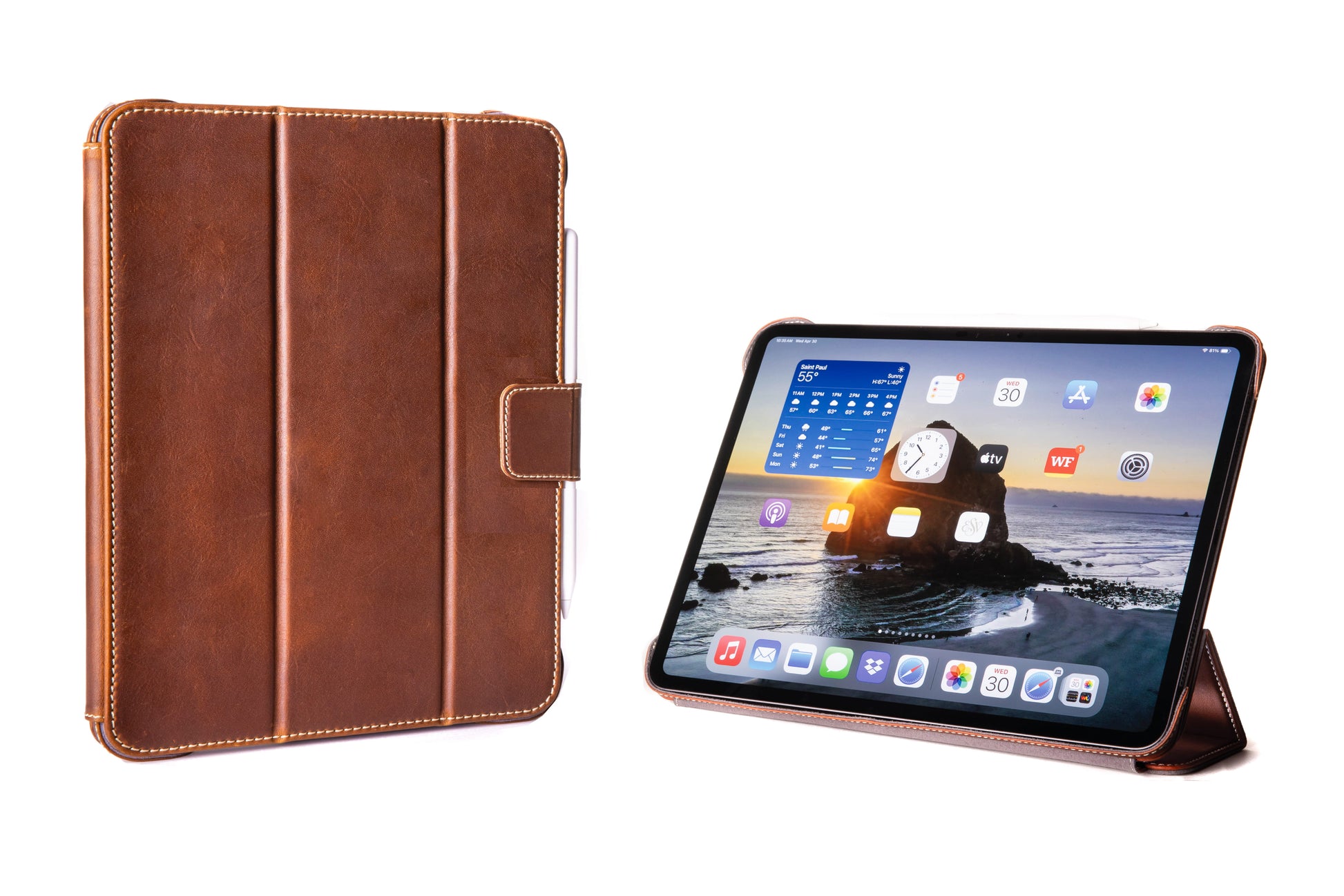 Burton Goods LLC iPad Case Light Mahogany Slim Magnetic Leather iPad Case M5 / M4 iPad Pro 13"