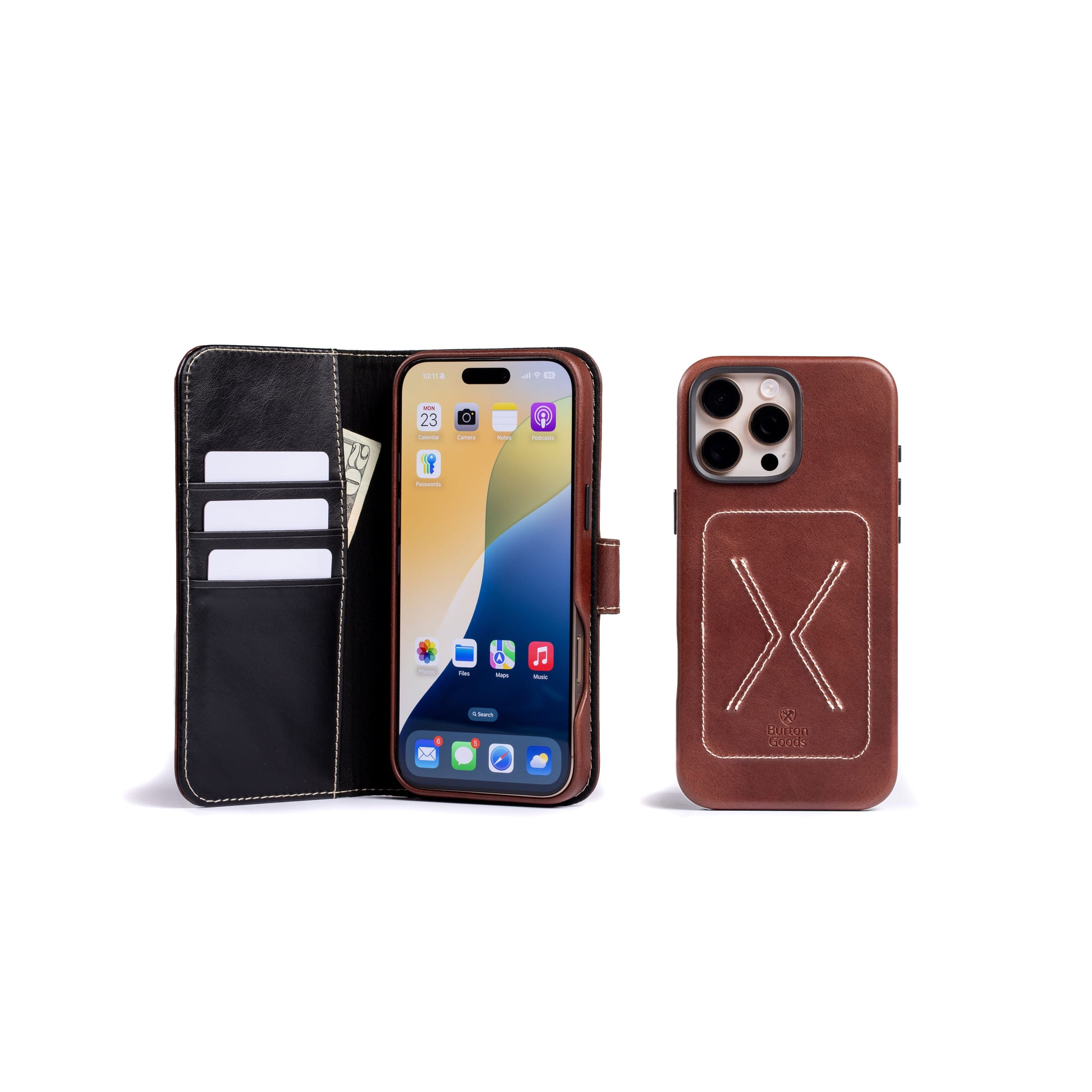 Burton Goods LLC® iPhone Case Mahogany / Mahogany Luxury Modern Pocket Book For iPhone 16 Pro