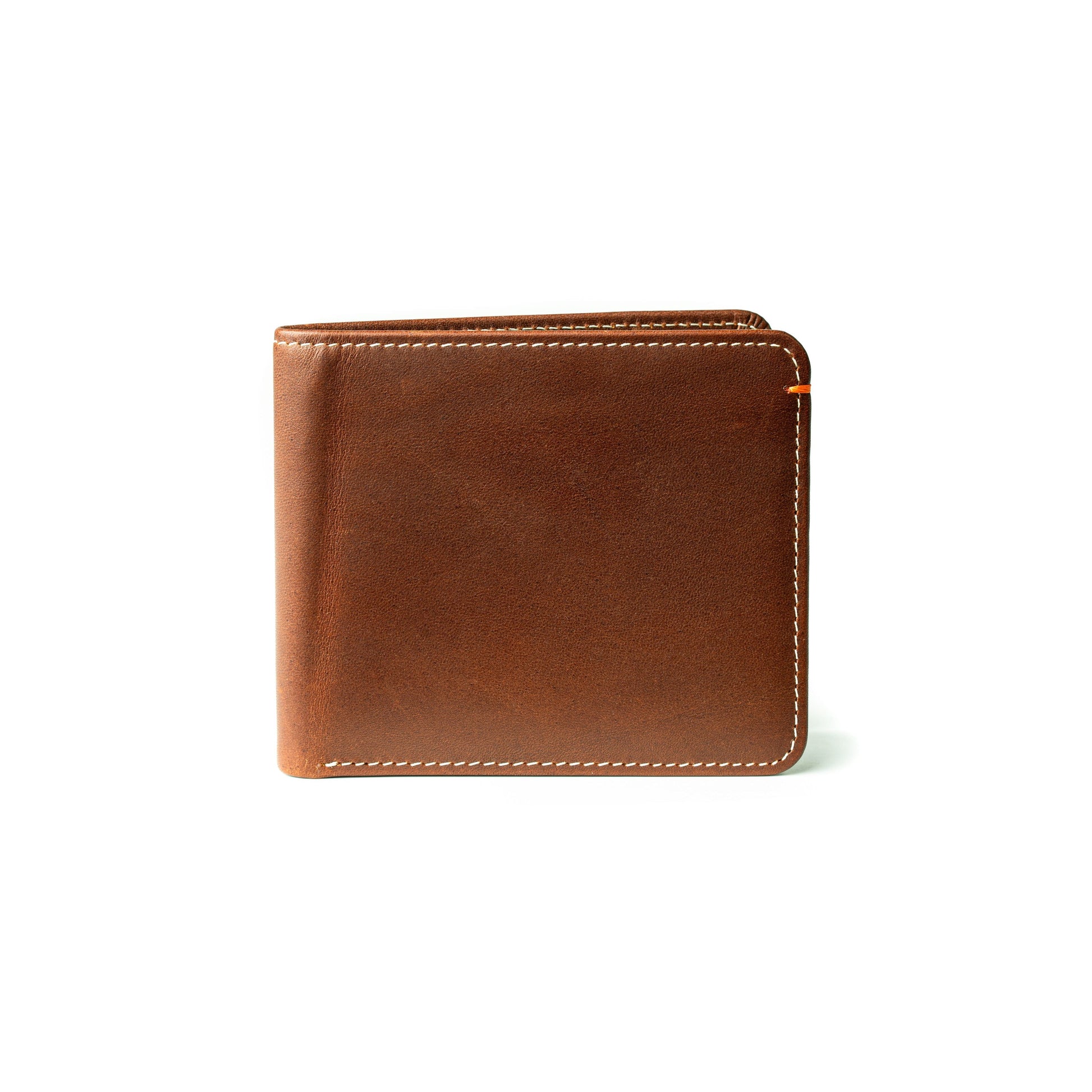 Burton Goods LLC® Light Mahogany Classic Slim Bi-Fold Leather Wallet