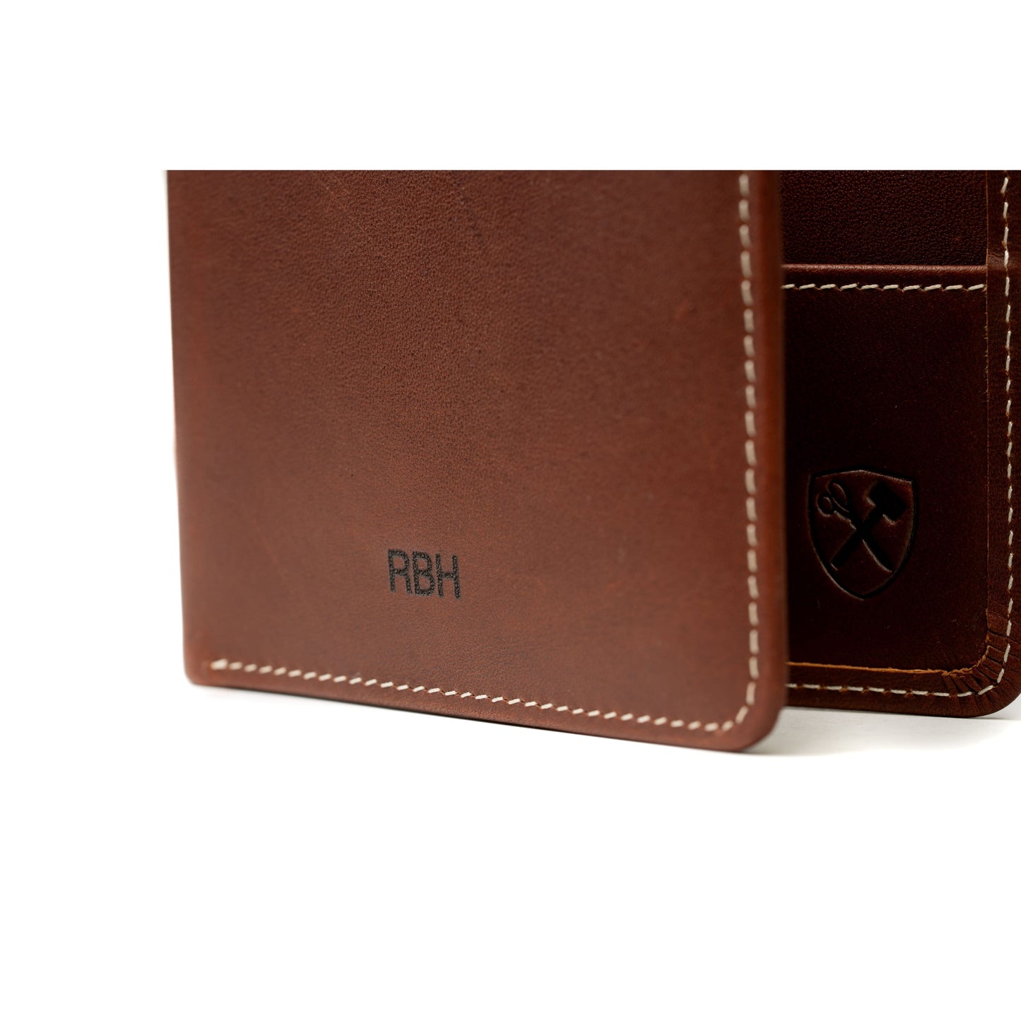 Burton Goods LLC® Light Mahogany Classic Slim Bi-Fold Leather Wallet