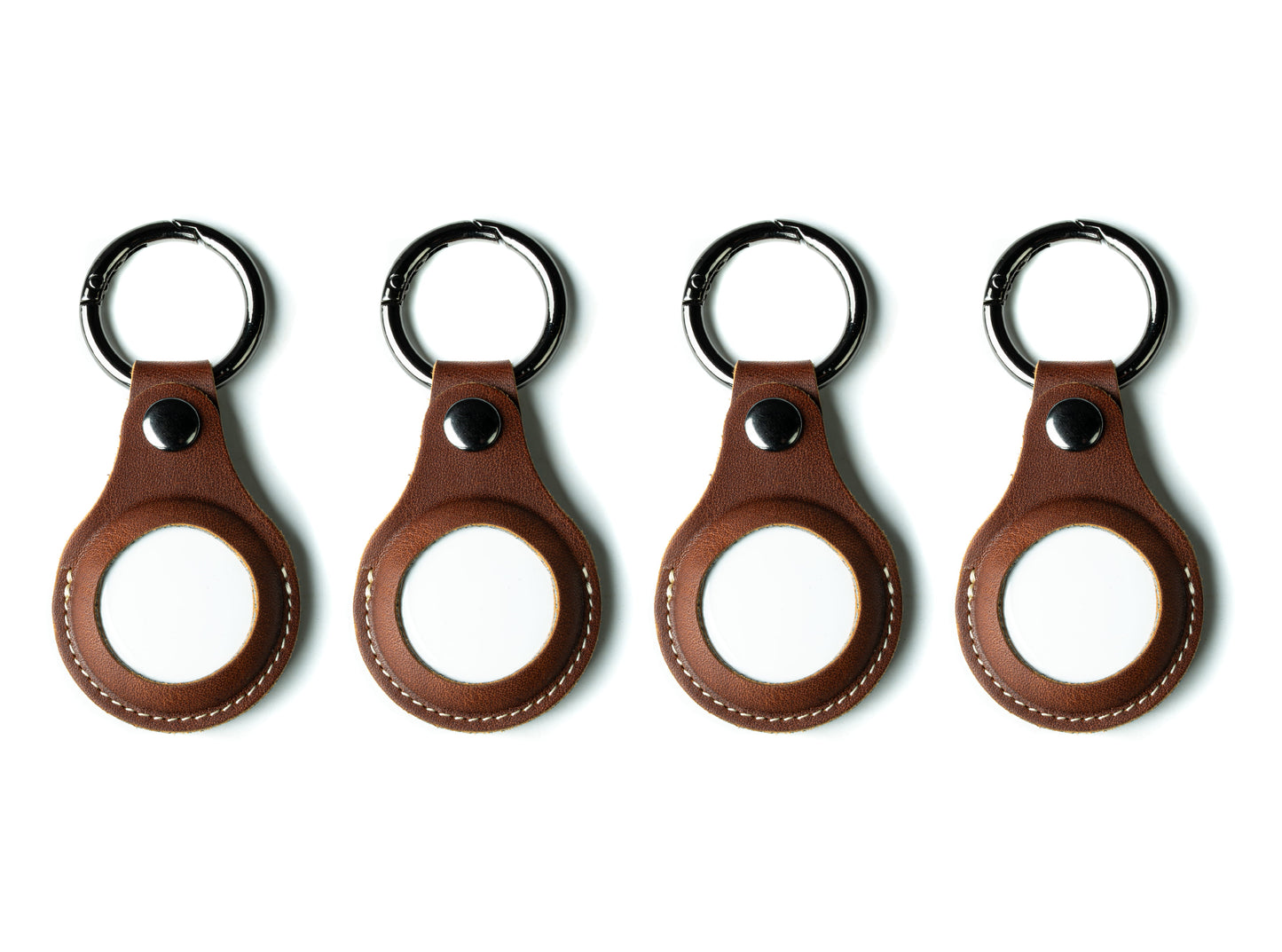 Burton Goods LLC® Light Mahogany / 4-Pack Leather Airtag Keychain