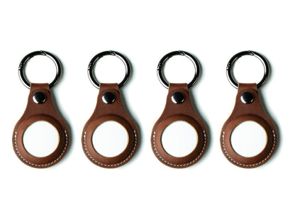 Burton Goods LLC® Light Mahogany / 4-Pack Leather Airtag Keychain