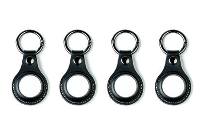 Burton Goods LLC® Onyx Black / 4-Pack Leather Airtag Keychain