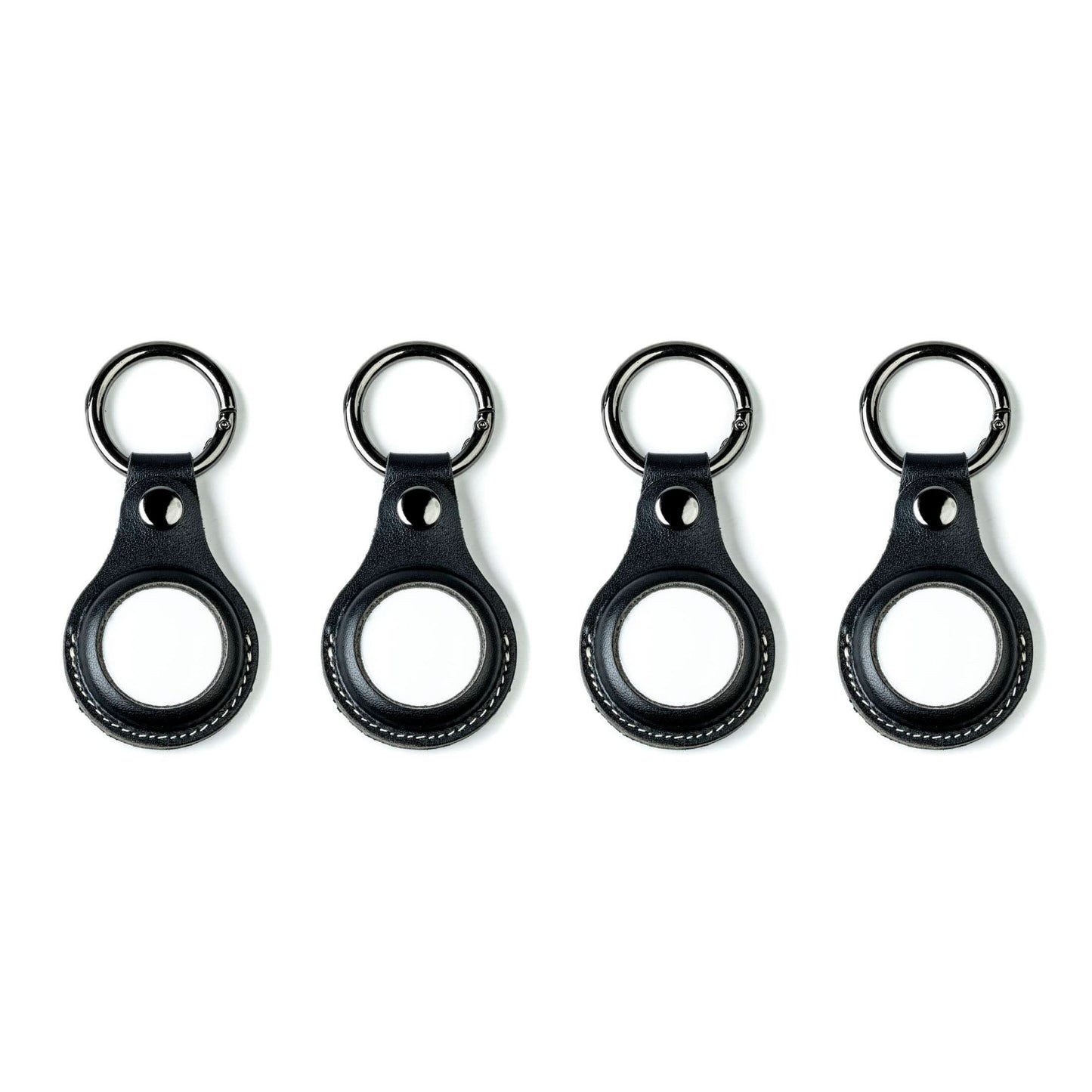 Burton Goods LLC® Leather Accessories Onyx Black / 4-Pack Leather Airtag Keychain