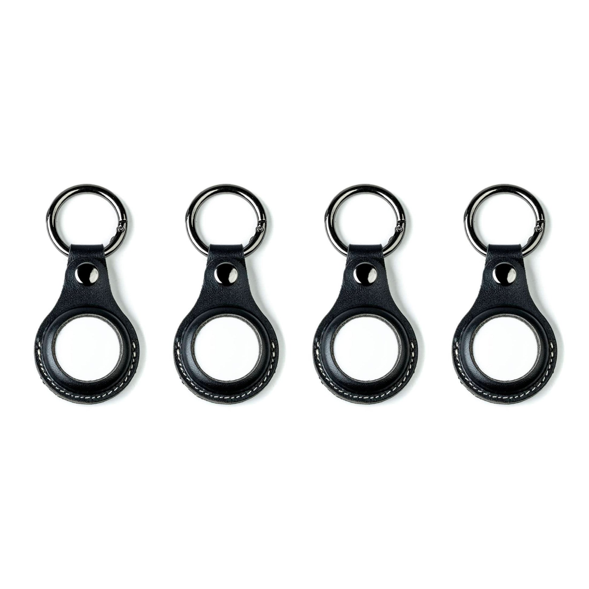 Burton Goods LLC® Leather Accessories Onyx Black / 4-Pack Leather Airtag Keychain