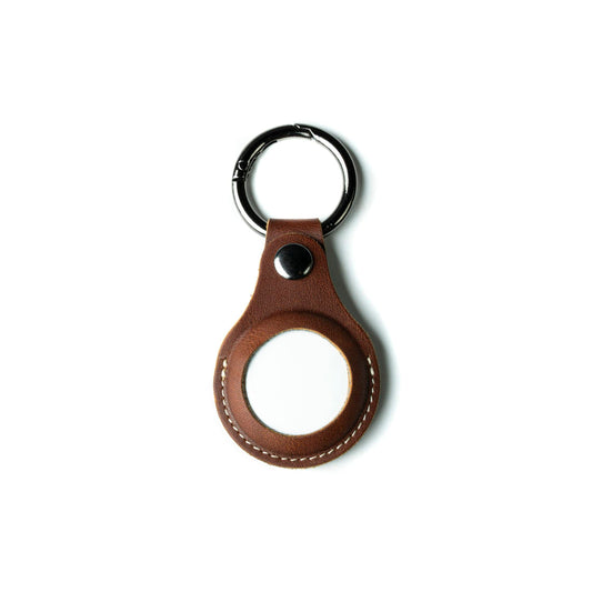 Burton Goods LLC® Leather Accessories Light Mahogany / Single Leather Airtag Keychain