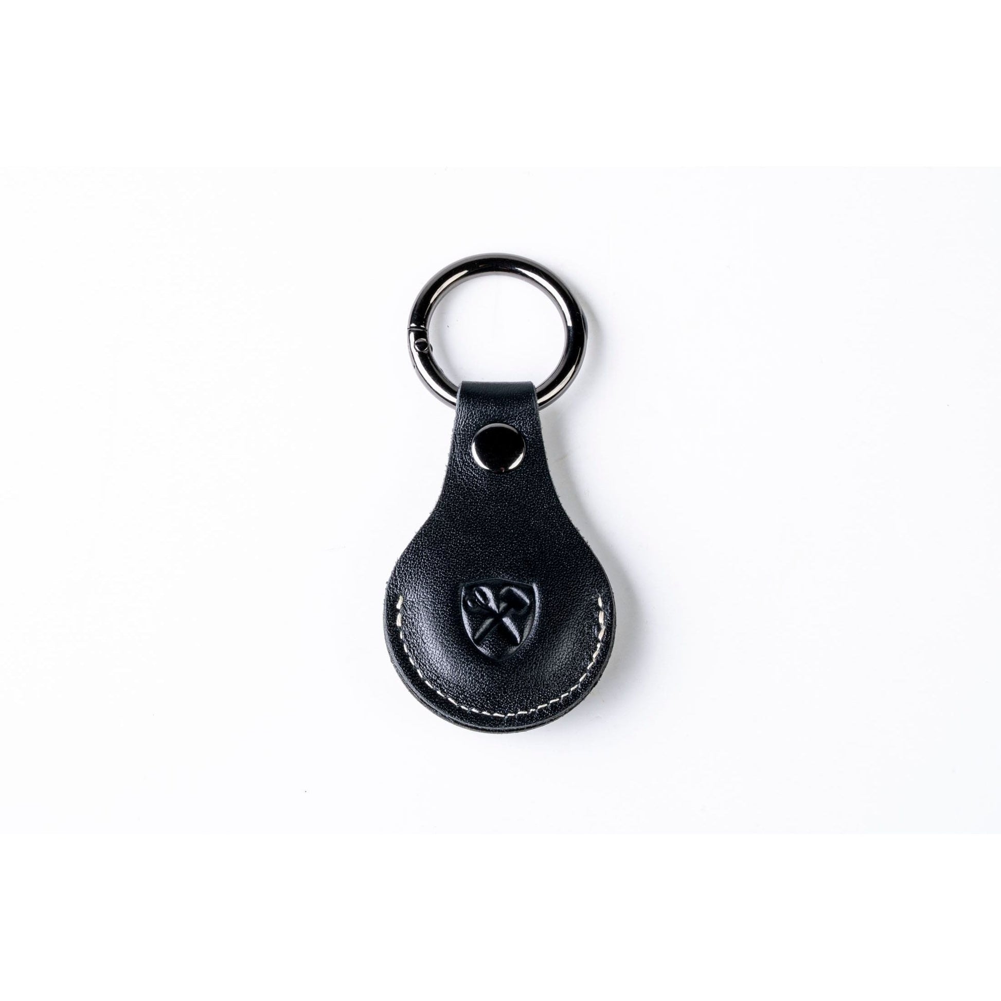 Burton Goods LLC® Leather Accessories Onyx Black / Single Leather Airtag Keychain