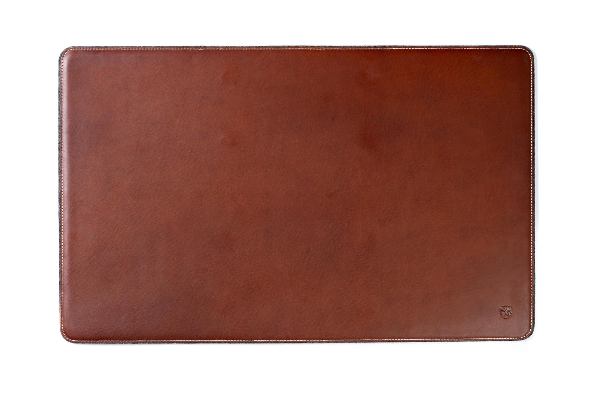 Burton Goods LLC® Leather Accessories Light Mahogany Leather And Woolen Desk Pad
