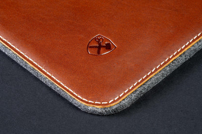 Burton Goods LLC® Leather Accessories Light Mahogany Leather And Woolen Desk Pad