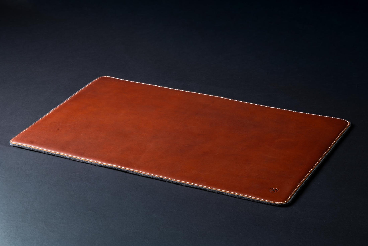 Burton Goods LLC® Leather Accessories Light Mahogany Leather And Woolen Desk Pad