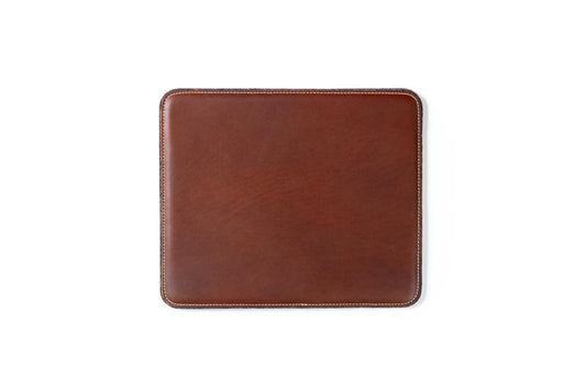 Burton Goods LLC® Leather Accessories Light Mahogany Leather Mouse Pad