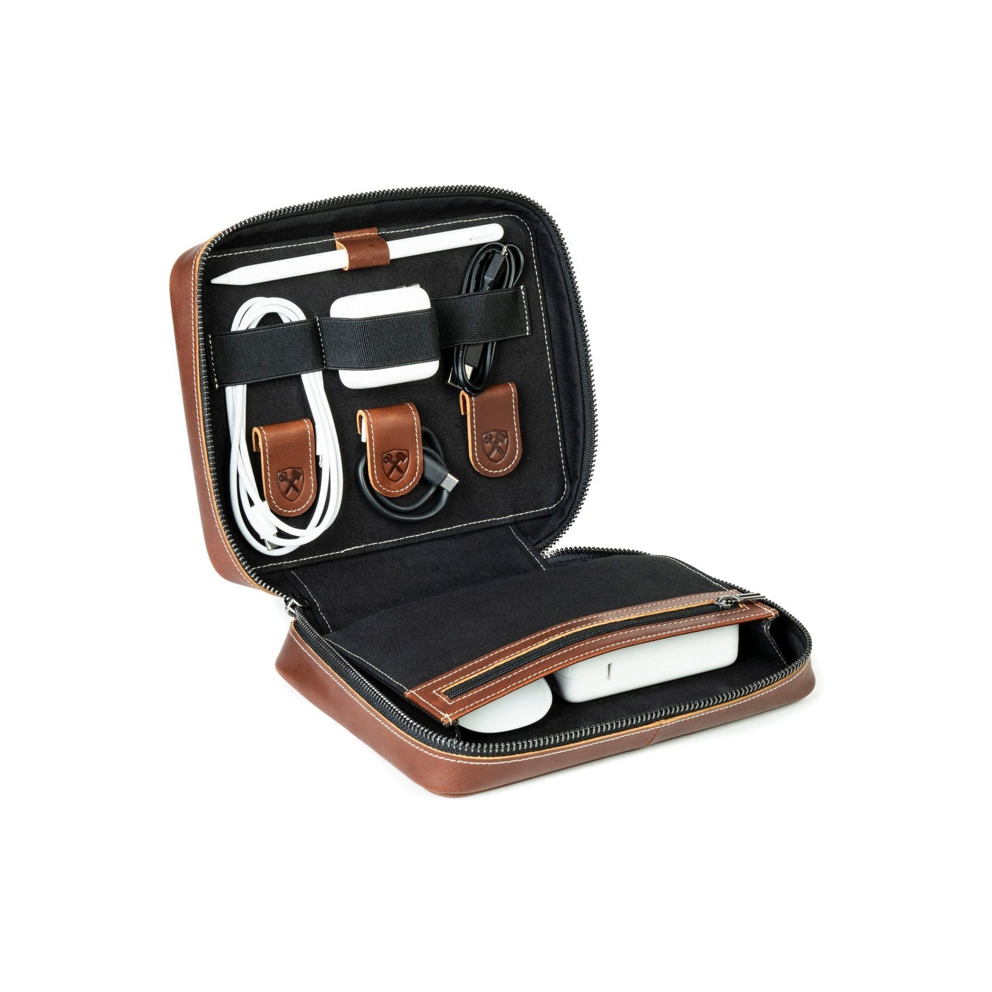 Burton Goods LLC® Leather Accessories Leather Techfolio Cord Organizer