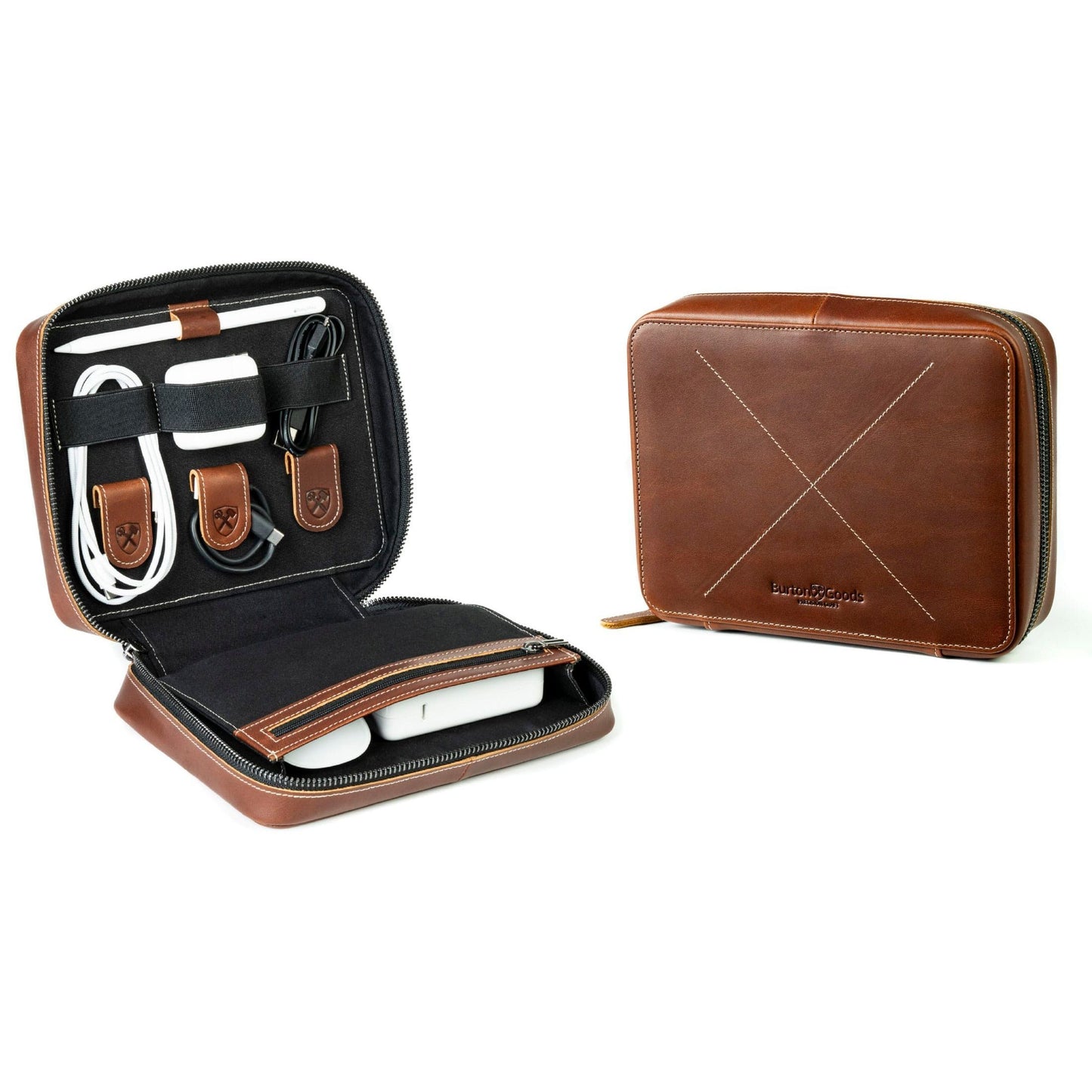 Burton Goods LLC® Leather Accessories Leather Techfolio Cord Organizer
