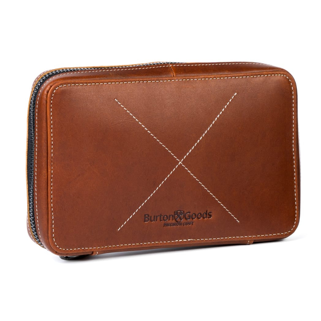 Burton Goods LLC® Leather Accessories Light Mahogany Slim Leather Techfolio Cord Organizer