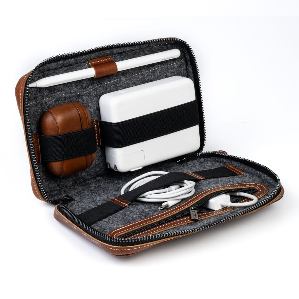 Burton Goods LLC® Leather Accessories Slim Leather Techfolio Cord Organizer