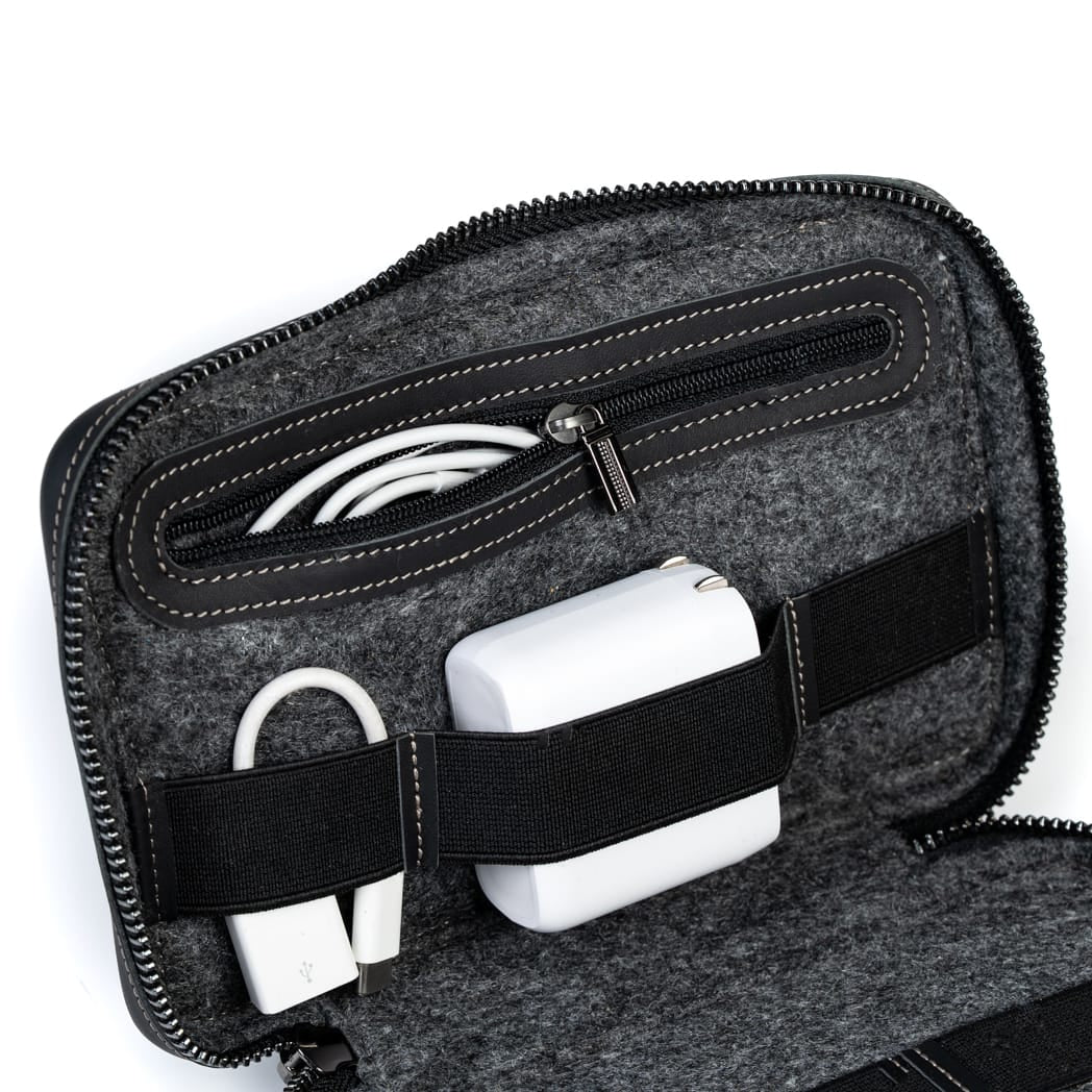 Burton Goods LLC® Leather Accessories Slim Leather Techfolio Cord Organizer