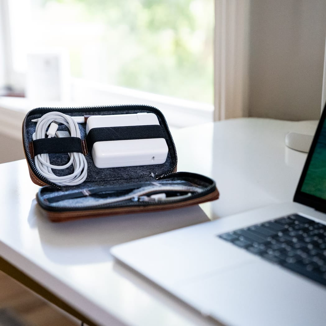Burton Goods LLC® Leather Accessories Slim Leather Techfolio Cord Organizer