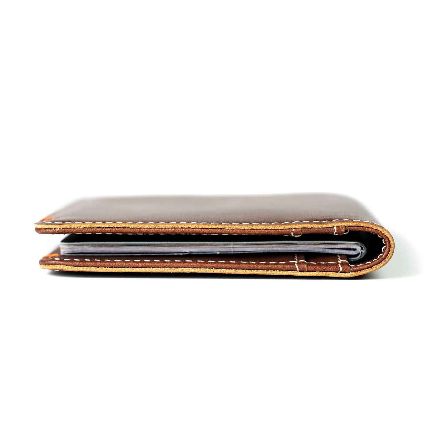 Burton Goods LLC® Leather Accessories Light Mahogany Slim Passport Leather Wallet