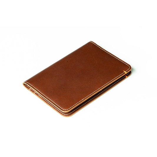 Burton Goods LLC® Leather Accessories Light Mahogany Slim Passport Leather Wallet