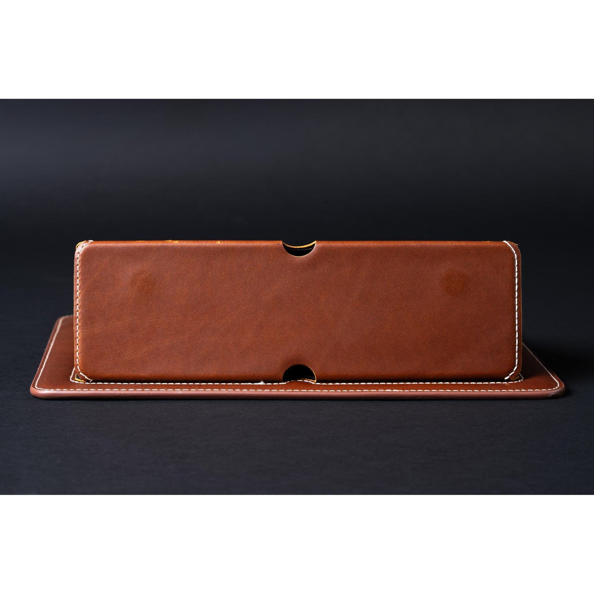 Burton Goods LLC® Leather Accessories Light Mahogany Travel And Desk Leather Laptop Stand