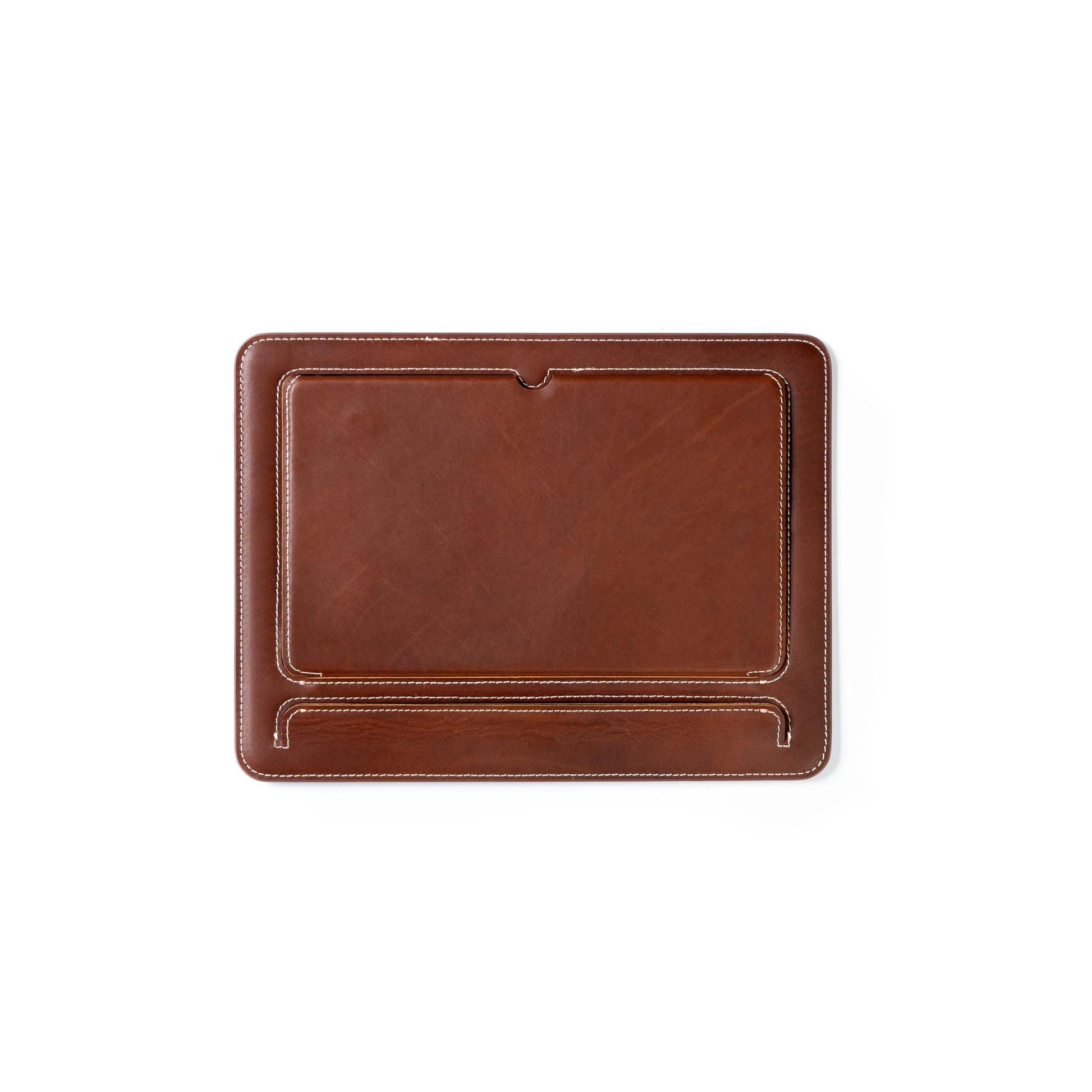 Burton Goods LLC® Leather Accessories Light Mahogany Travel And Desk Leather Laptop Stand