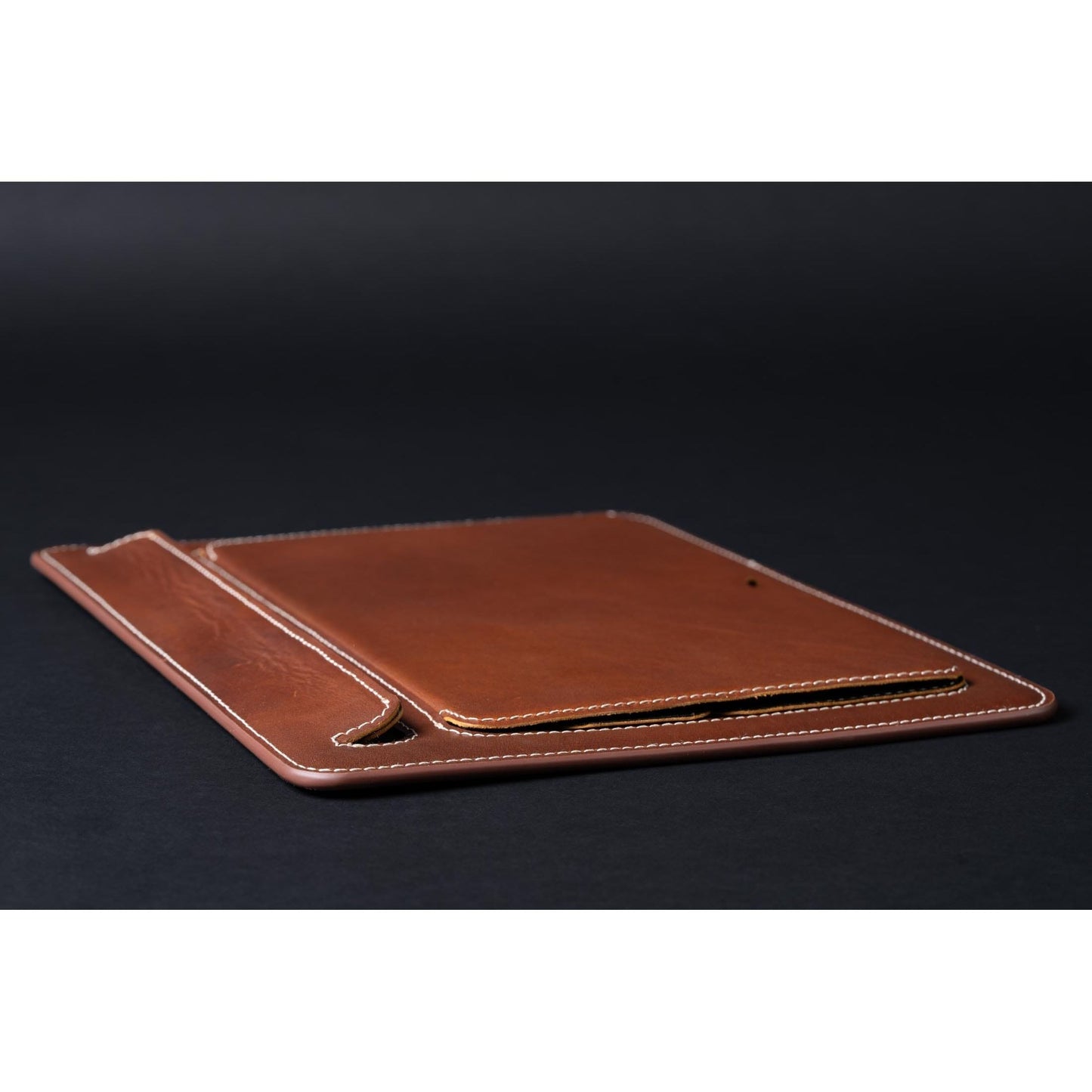Burton Goods LLC® Leather Accessories Light Mahogany Travel And Desk Leather Laptop Stand