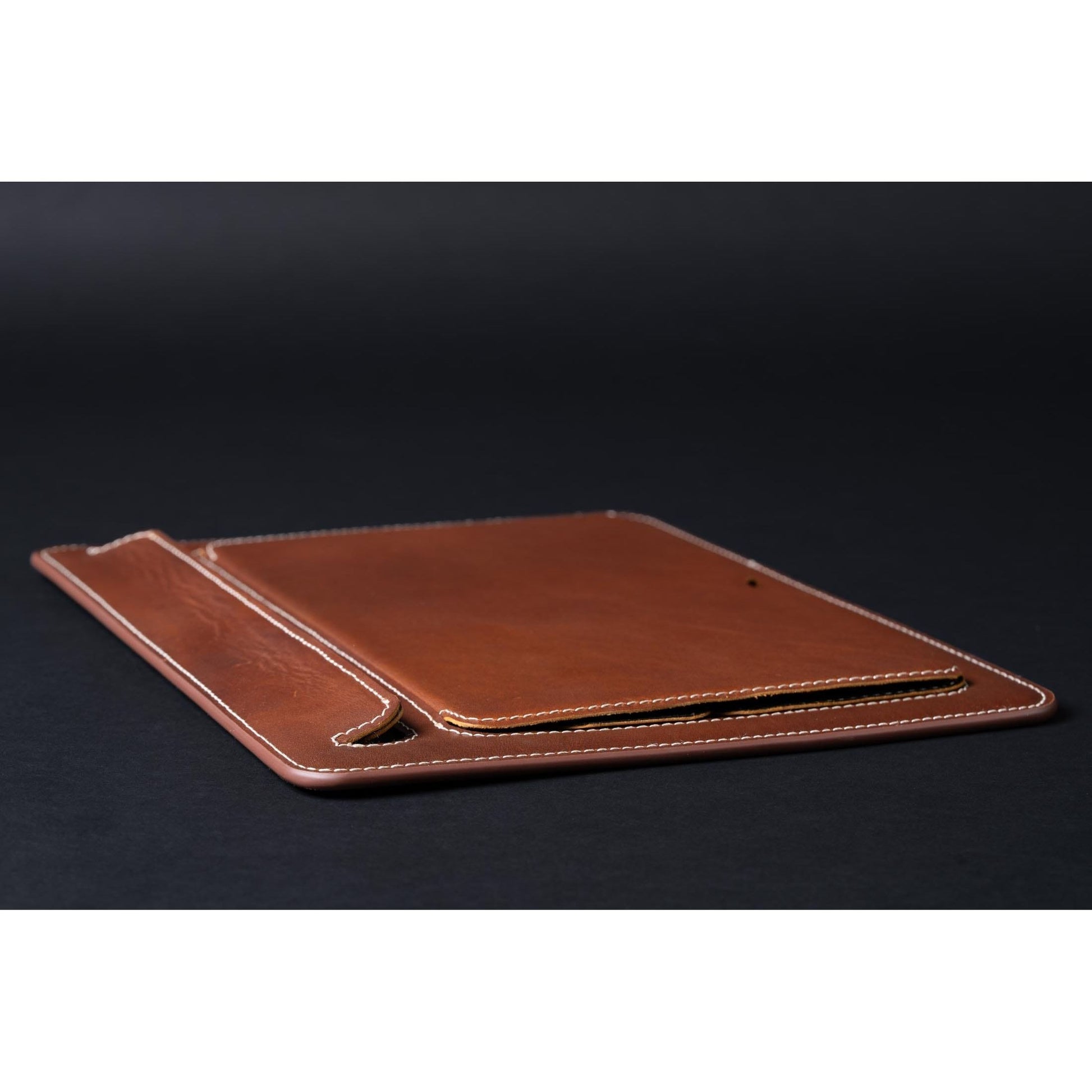 Burton Goods LLC® Leather Accessories Light Mahogany Travel And Desk Leather Laptop Stand