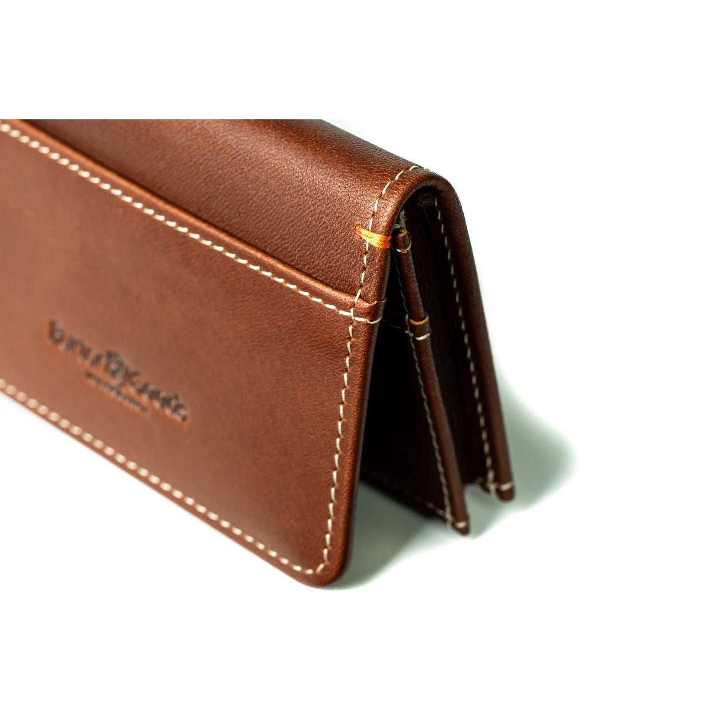 Burton Goods LLC® Light Mahogany Ultra Compact Bi-Fold Leather Wallet