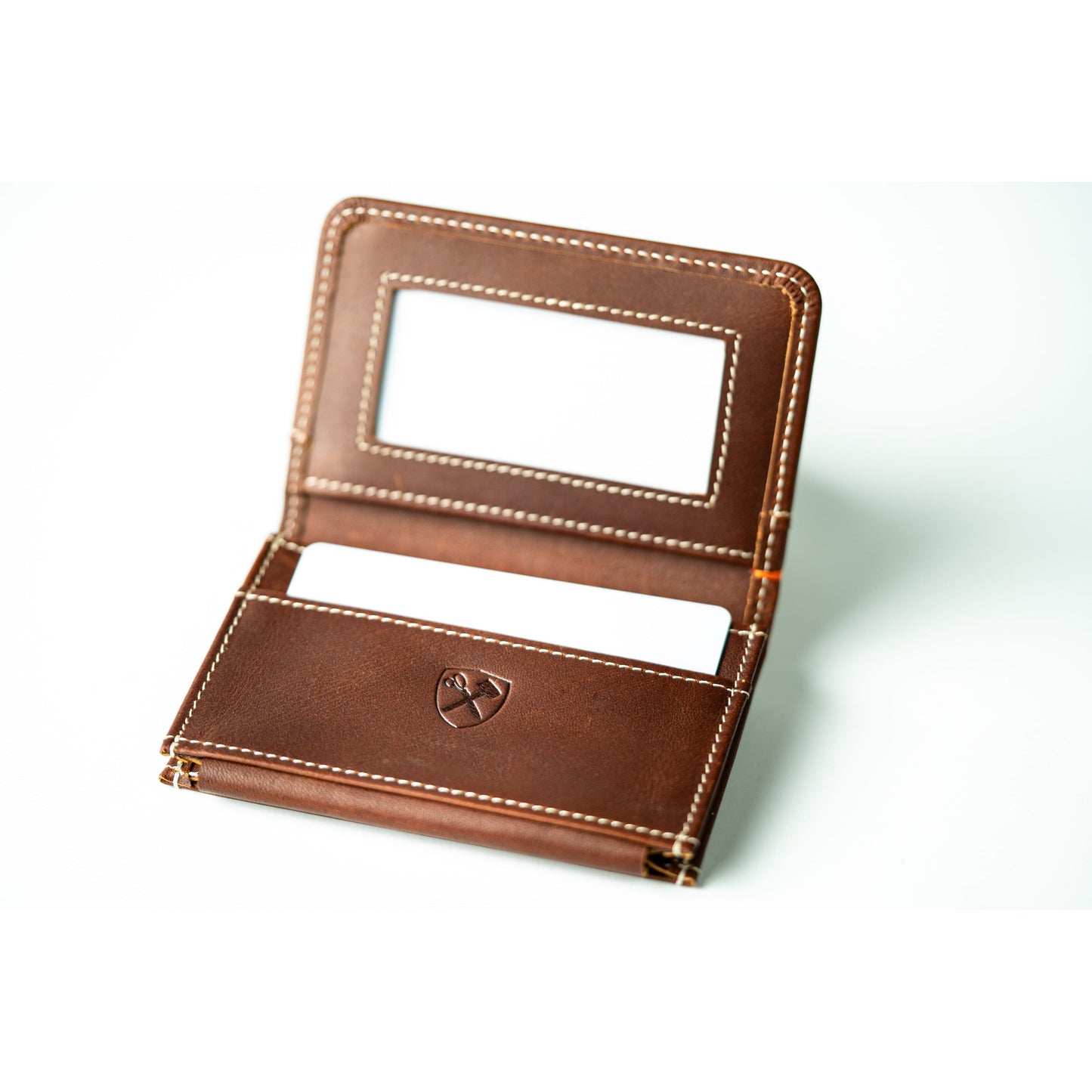 Burton Goods LLC® Light Mahogany Ultra Compact Bi-Fold Leather Wallet