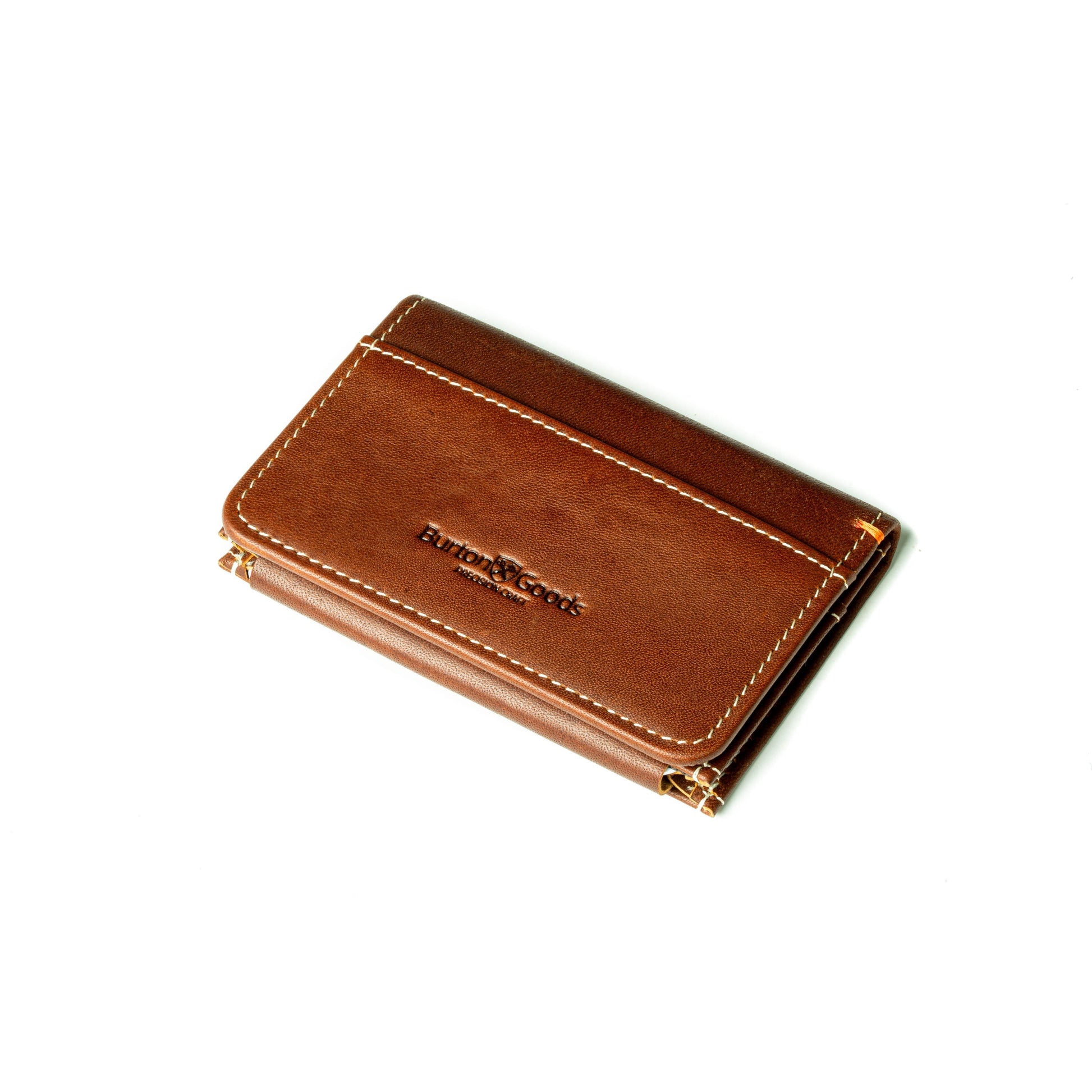 Burton Goods LLC® Light Mahogany Ultra Compact Bi-Fold Leather Wallet