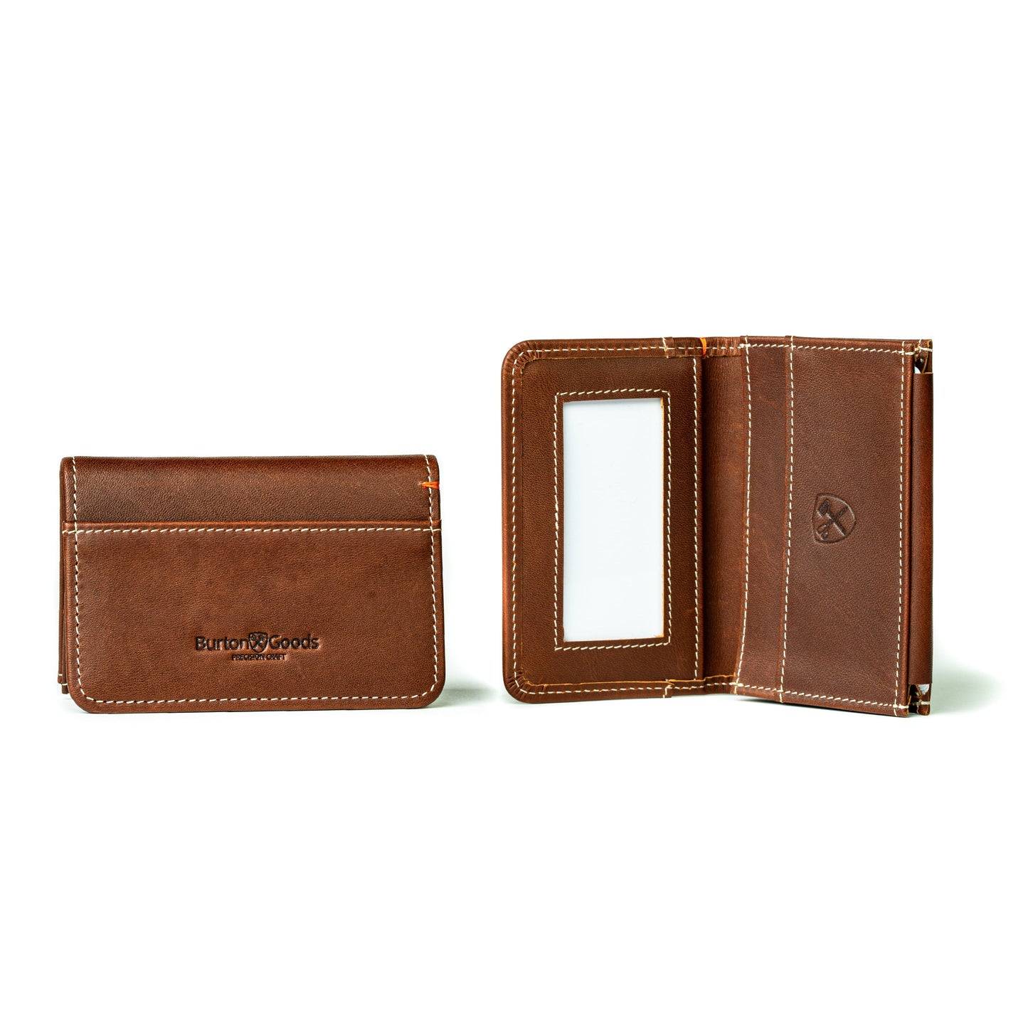 Burton Goods LLC® Light Mahogany Ultra Compact Bi-Fold Leather Wallet