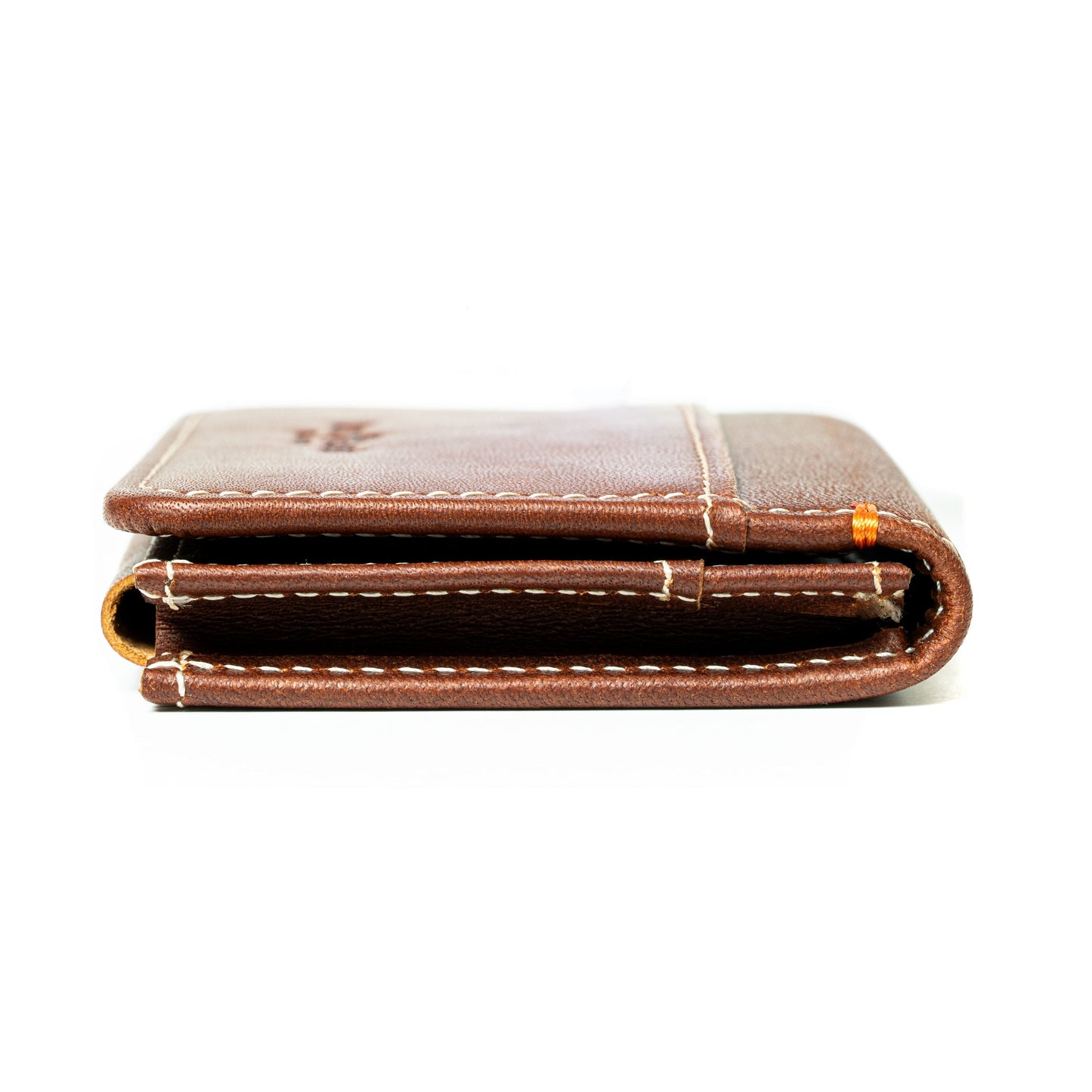 Burton Goods LLC® Light Mahogany Ultra Compact Bi-Fold Leather Wallet
