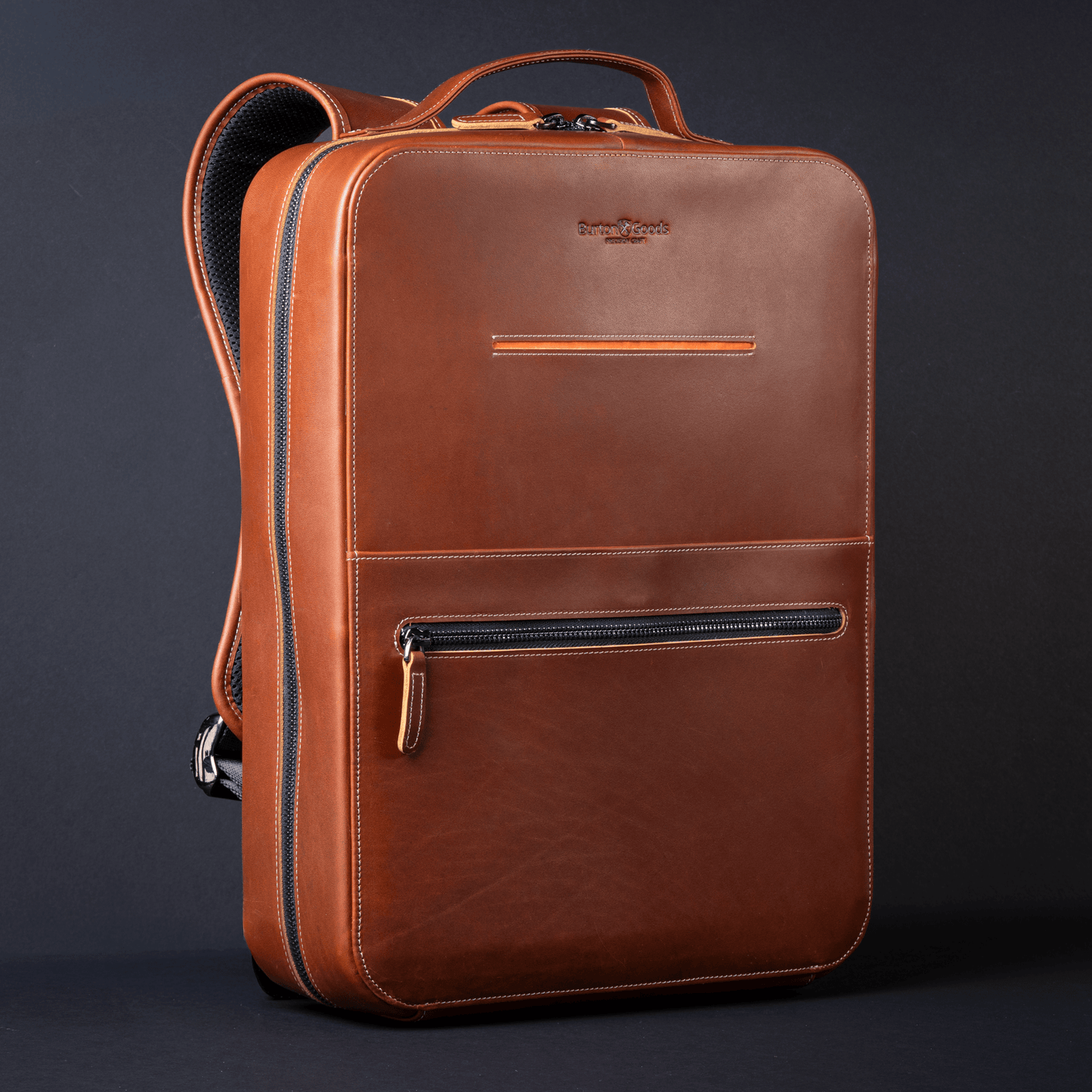 Burton Goods LLC® Leather Bag Mahogany Modern Leather Laptop Backpack
