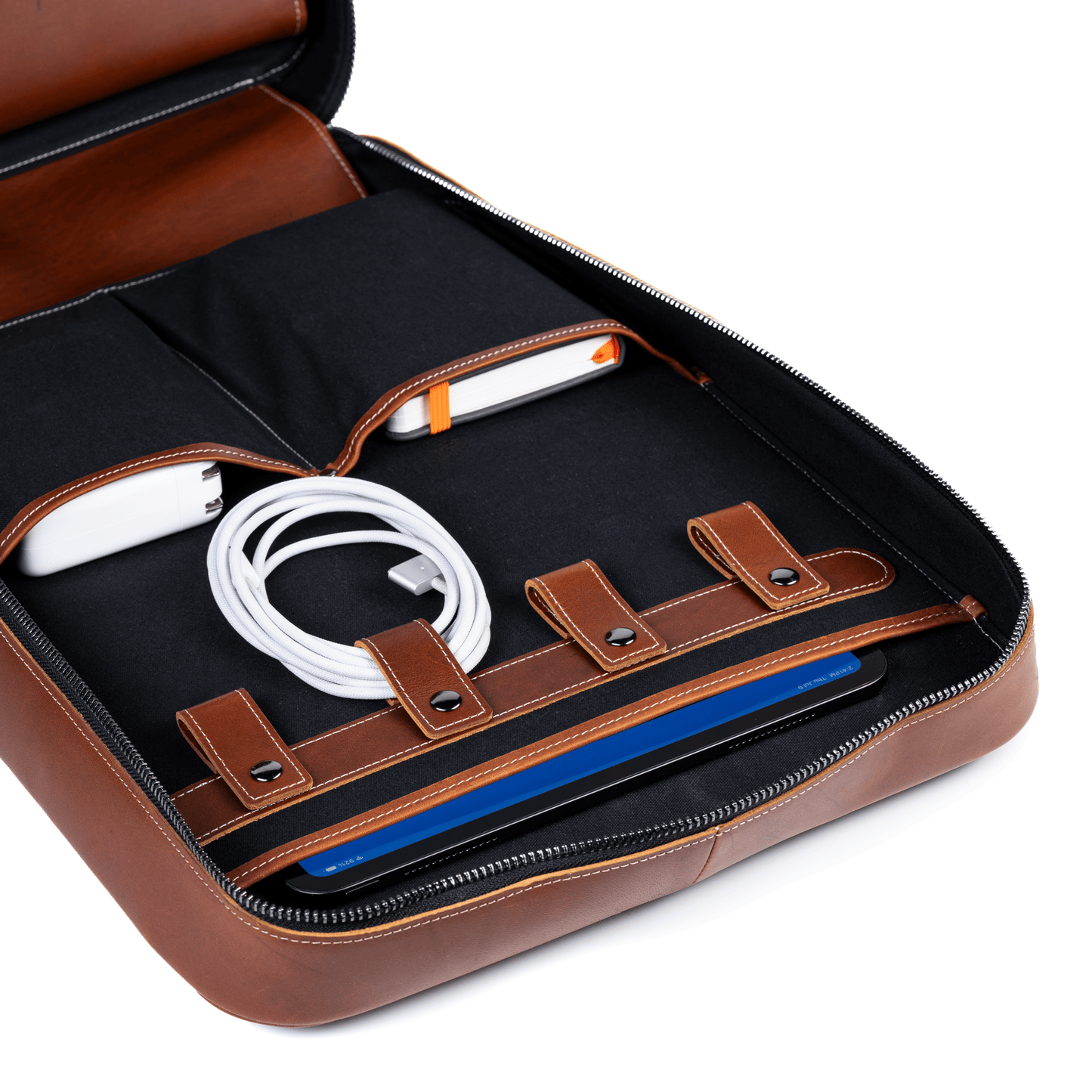 Burton Goods LLC® Leather Bag Mahogany Modern Leather Laptop Backpack