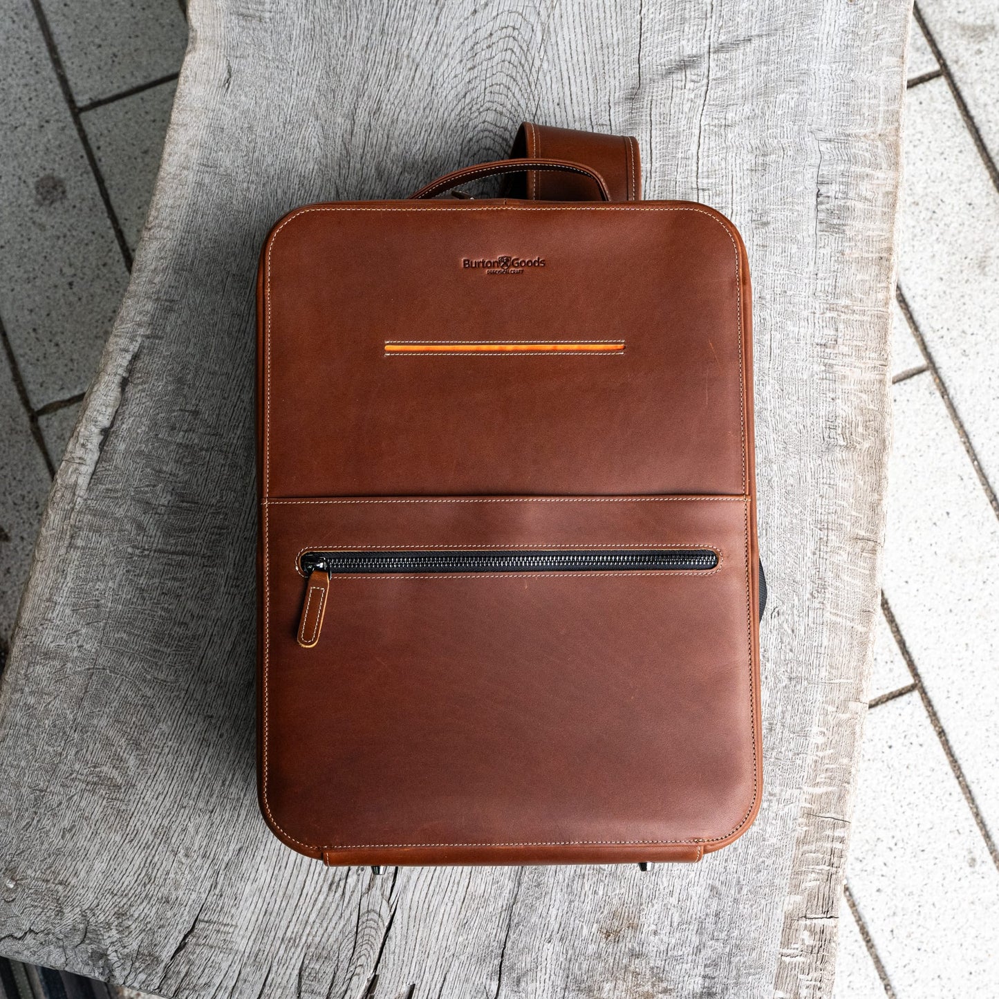 Burton Goods LLC® Leather Bag Mahogany Modern Leather Laptop Backpack
