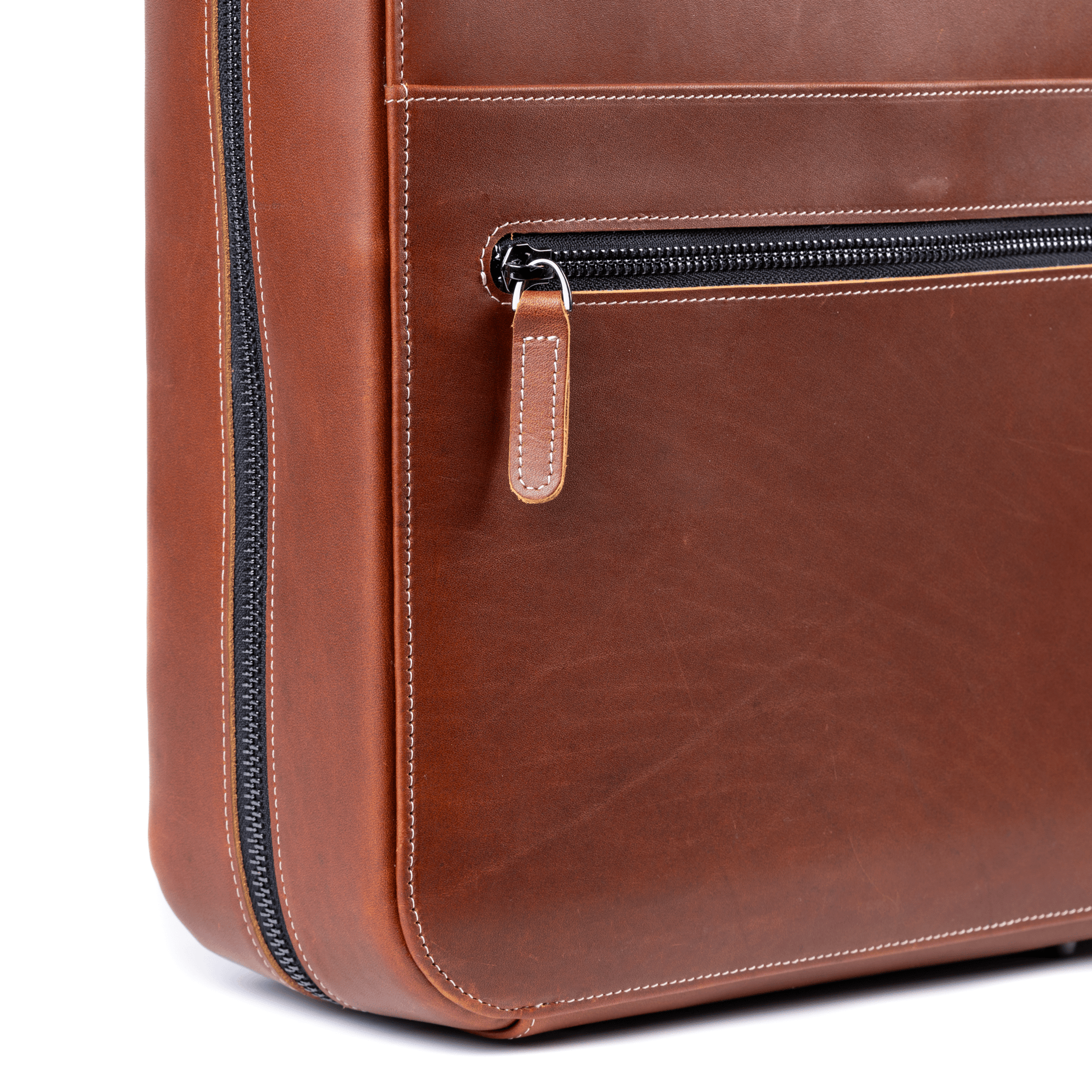 Burton Goods LLC® Leather Bag Mahogany Modern Leather Laptop Backpack